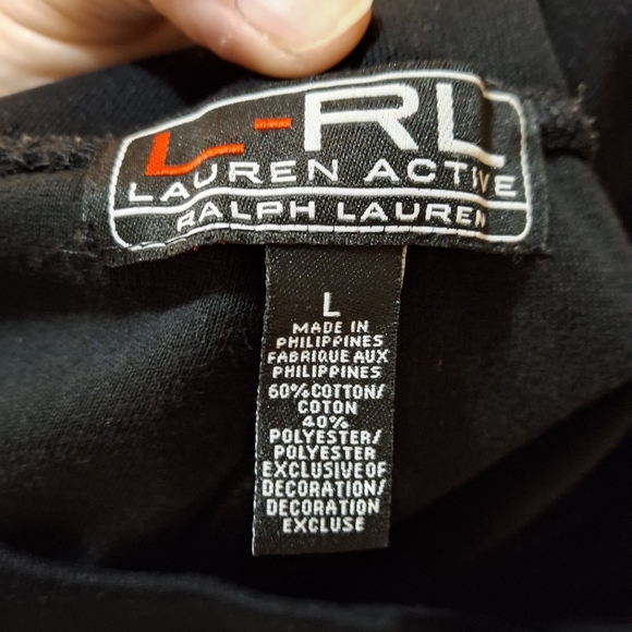 Ralph Lauren Active Women's Black Side-Stripe Jersey Pant. - Picture 10 of 10